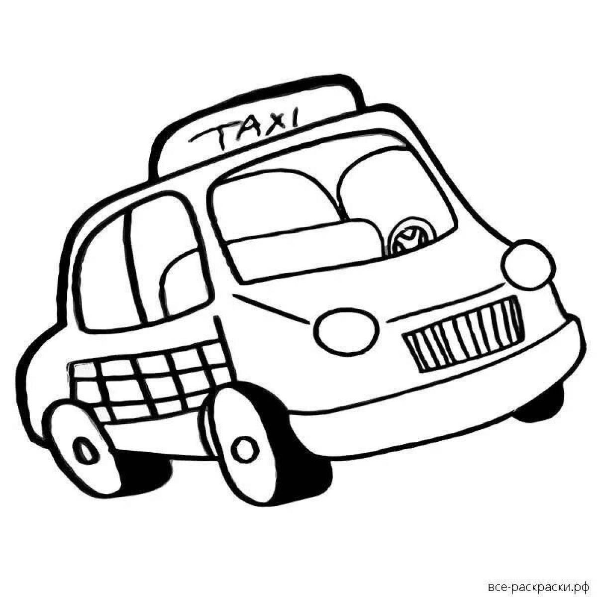 Humorous taxi coloring book