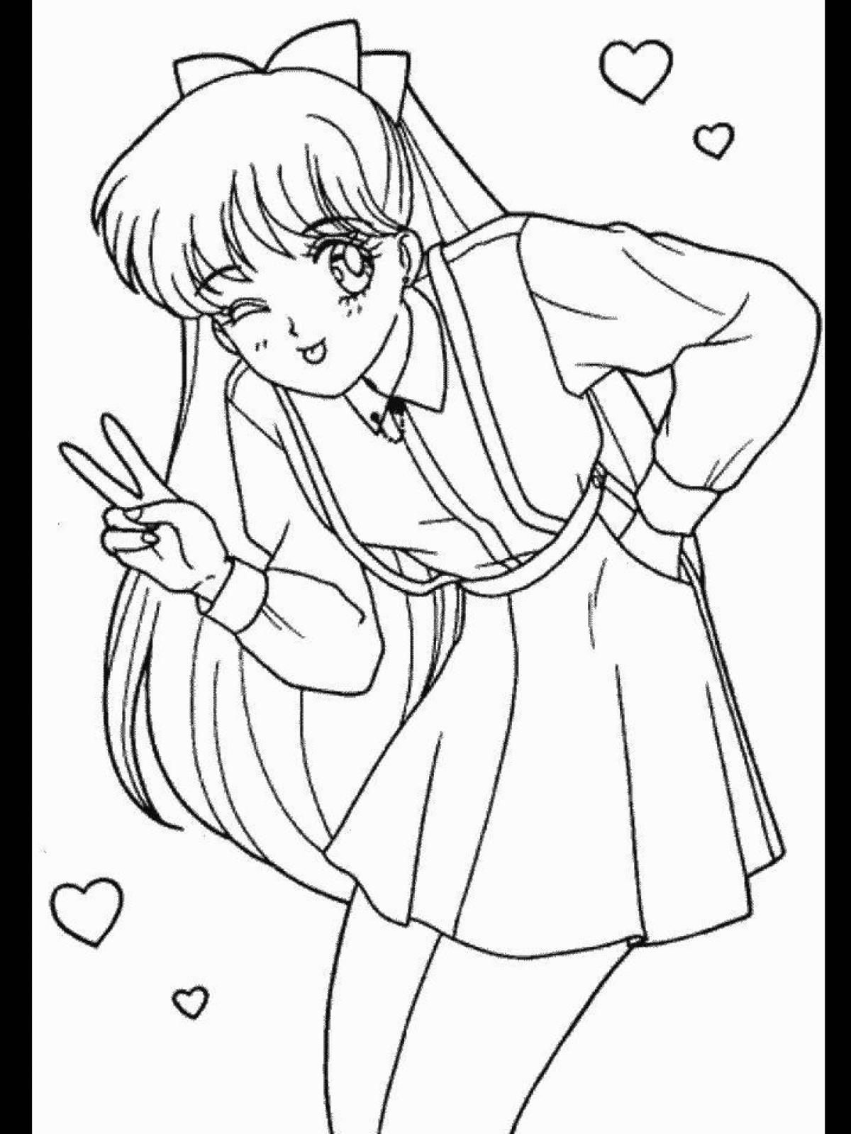 Updating anime coloring page