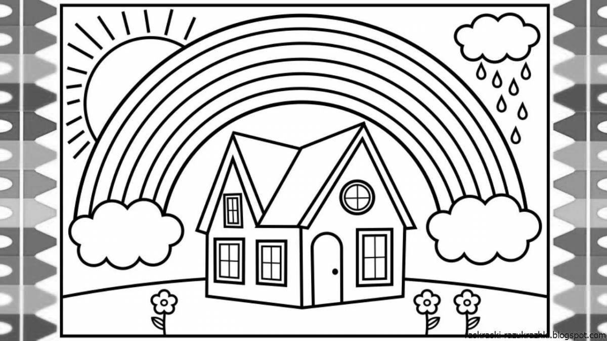 Happy rainbow friends coloring page