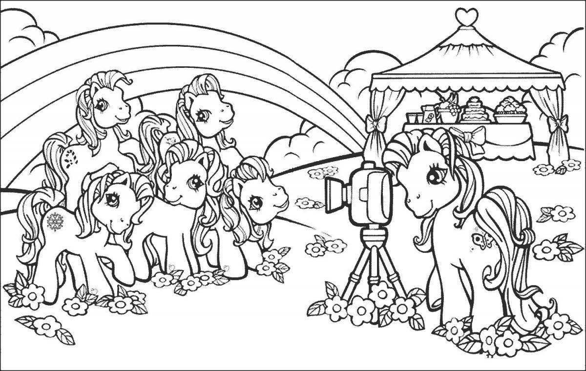 Bright rainbow friends coloring page