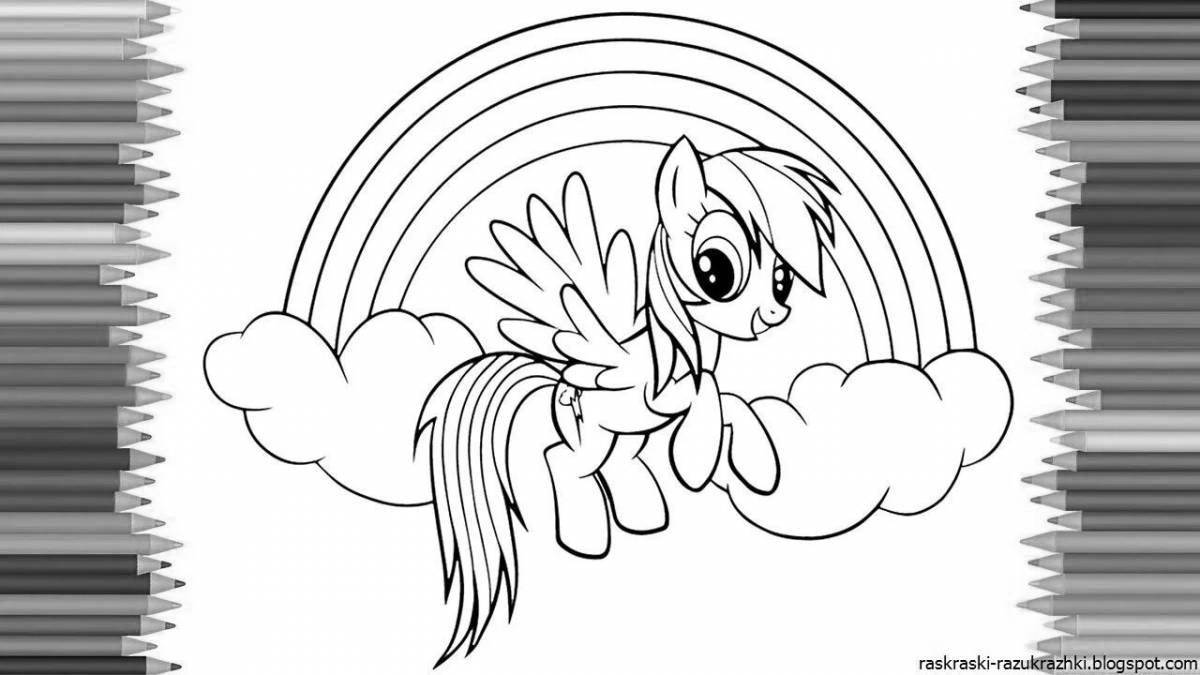 Shiny rainbow friends coloring page