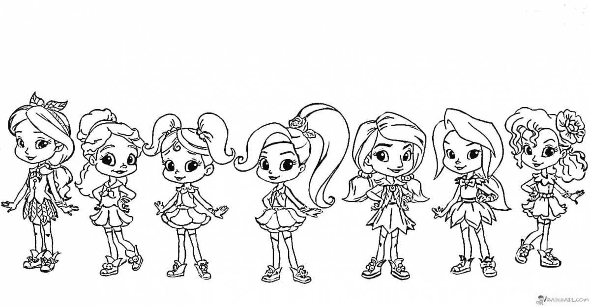 Fairy tale rainbow friends coloring page
