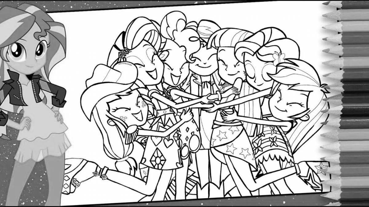 Wild rainbow friends coloring page
