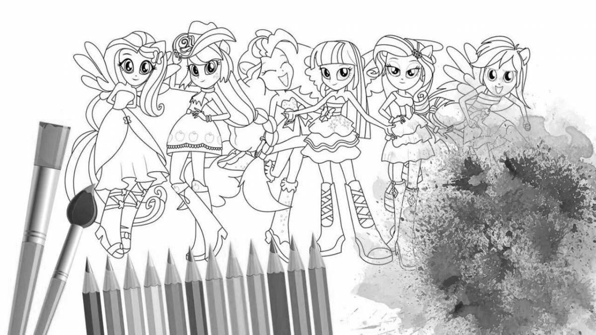 Dazzling rainbow friends coloring page