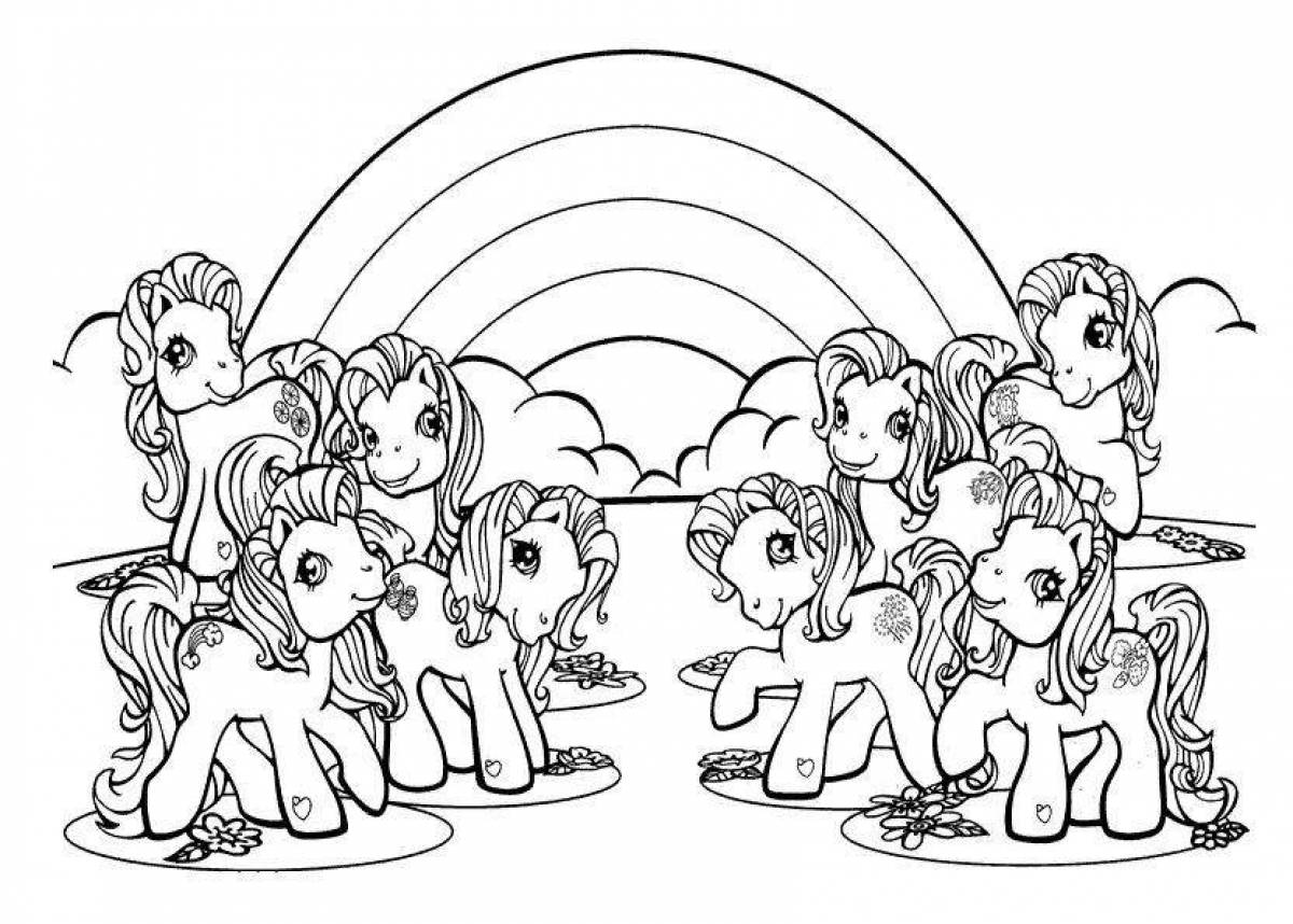 Shining rainbow friends coloring page