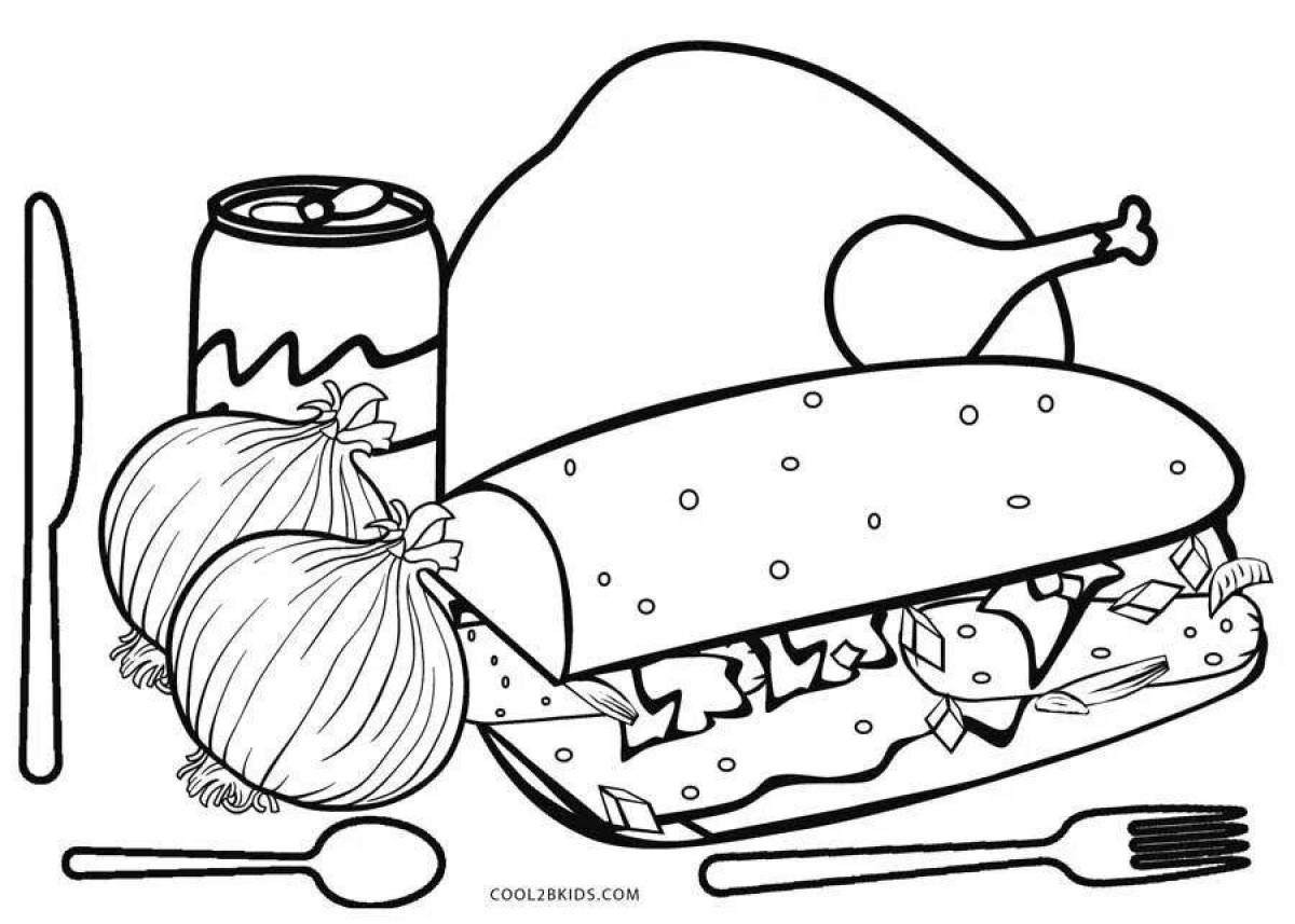 Fun tasty and point coloring page