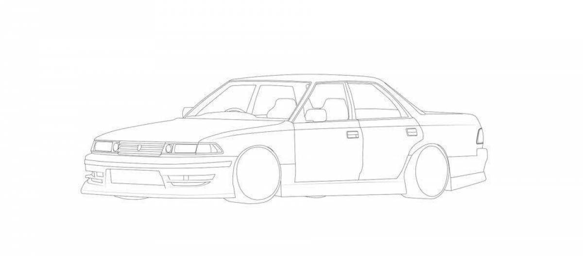 Detailed coloring of toyota mark 2