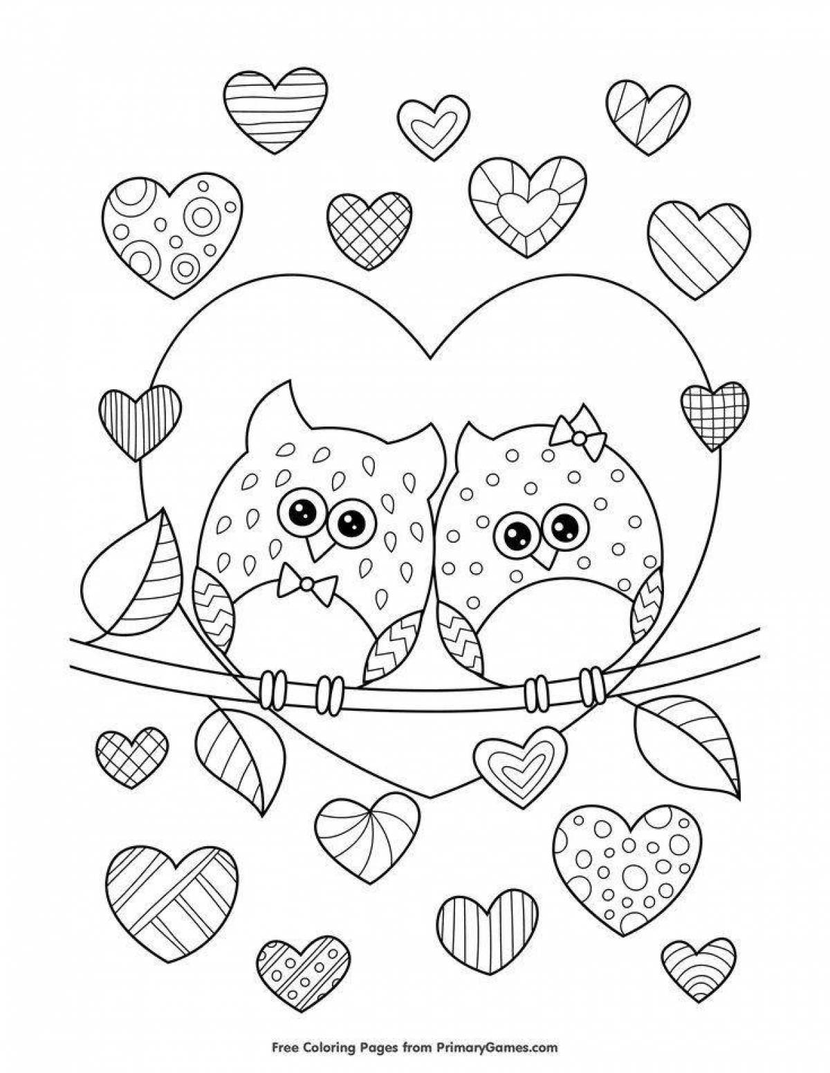 Fun coloring for valentine's day