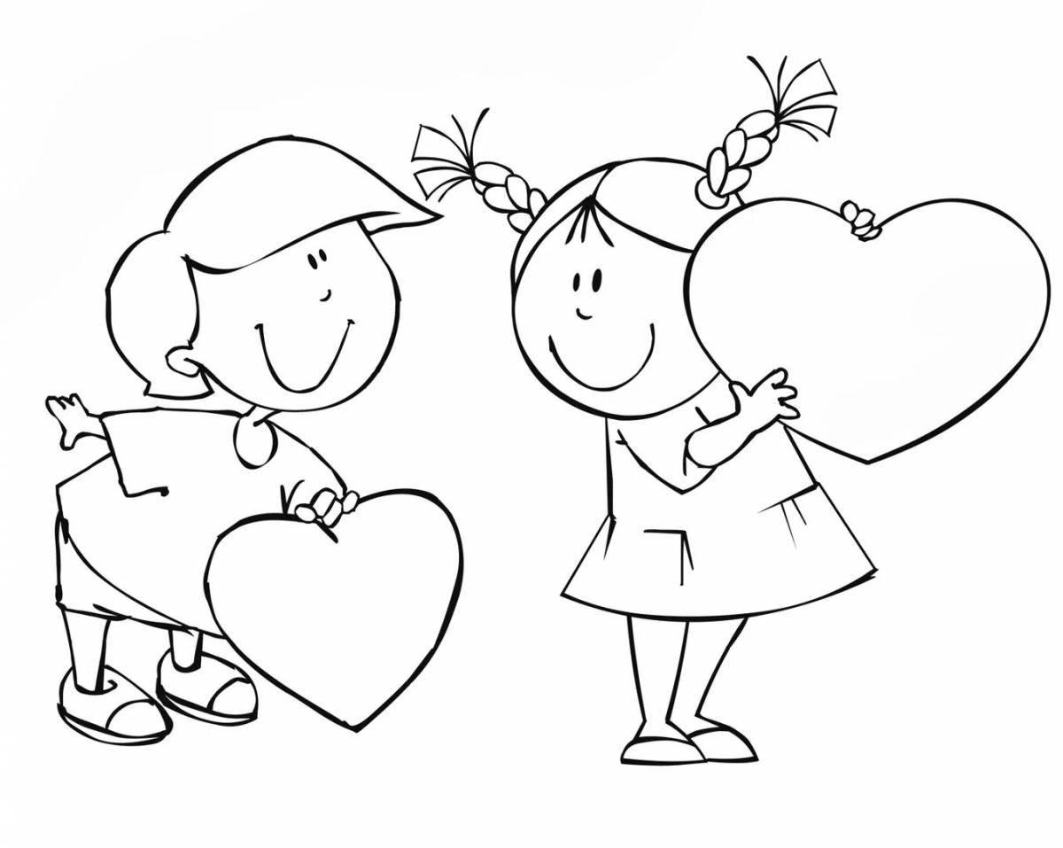 Peaceful valentine's day coloring page