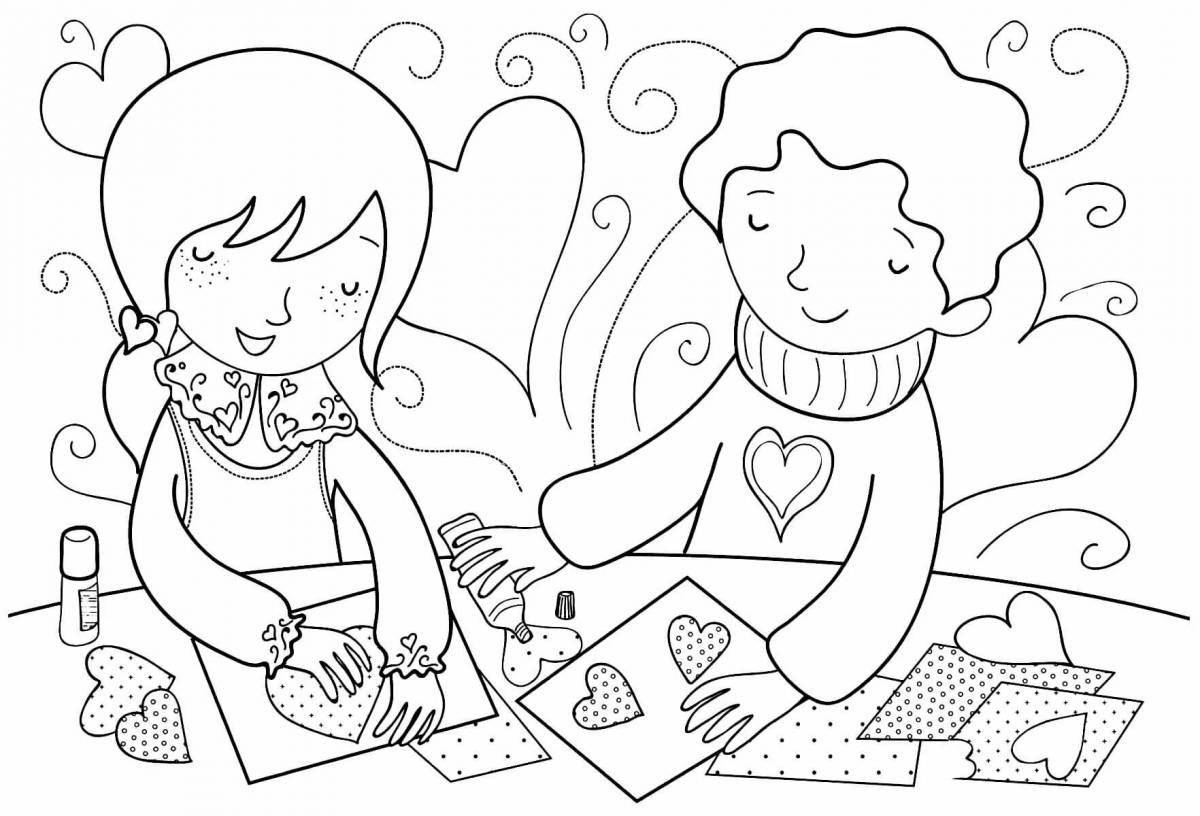 Coloring mystical valentine's day