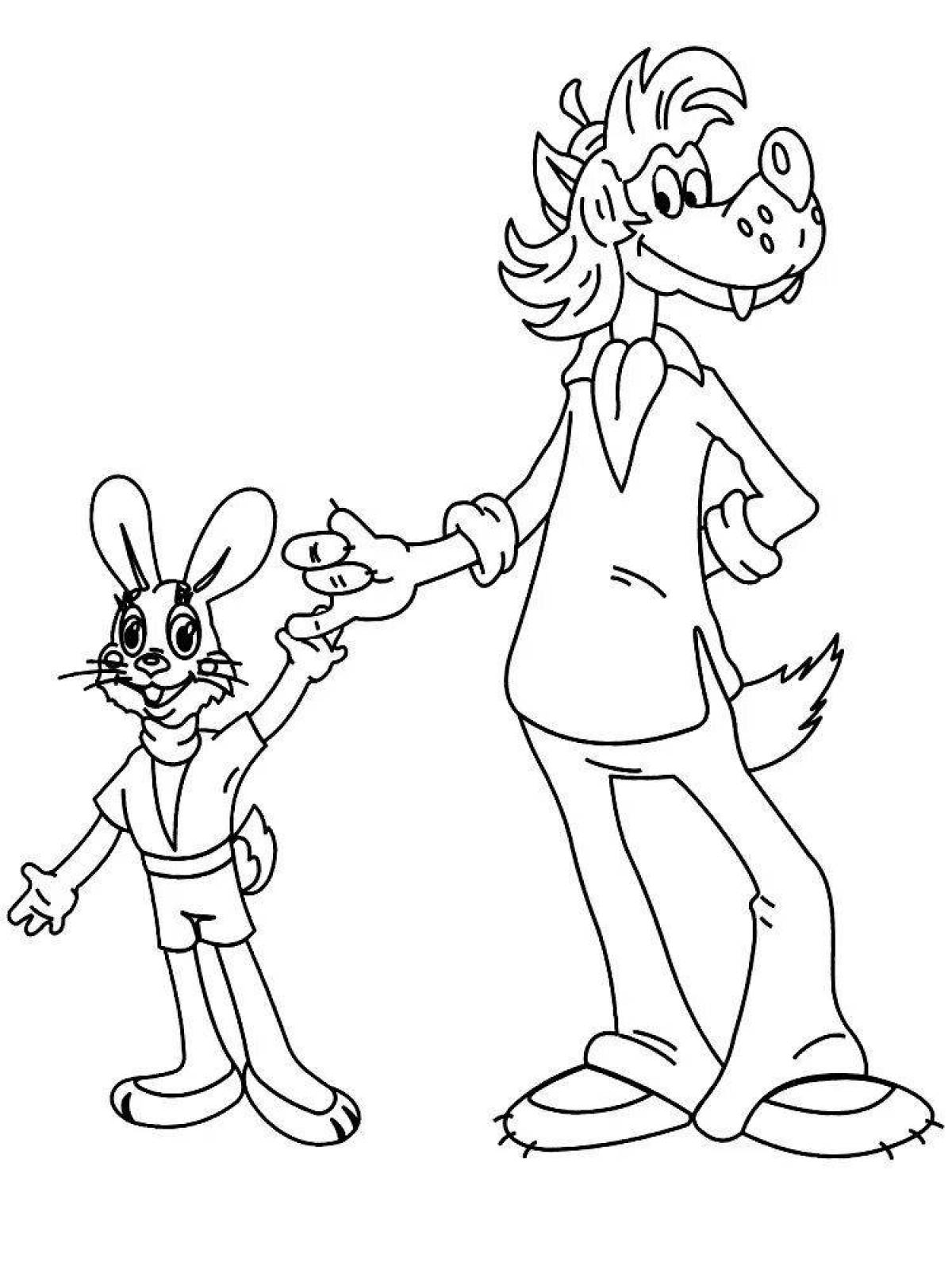 Coloring page funny rabbit
