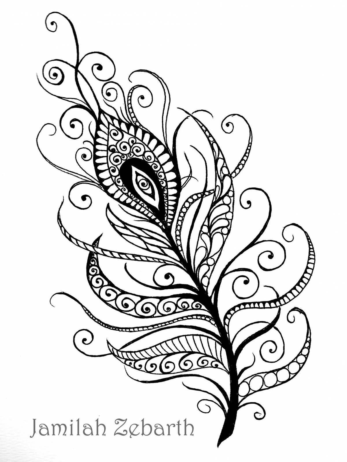 Amazing firebird feather coloring book
