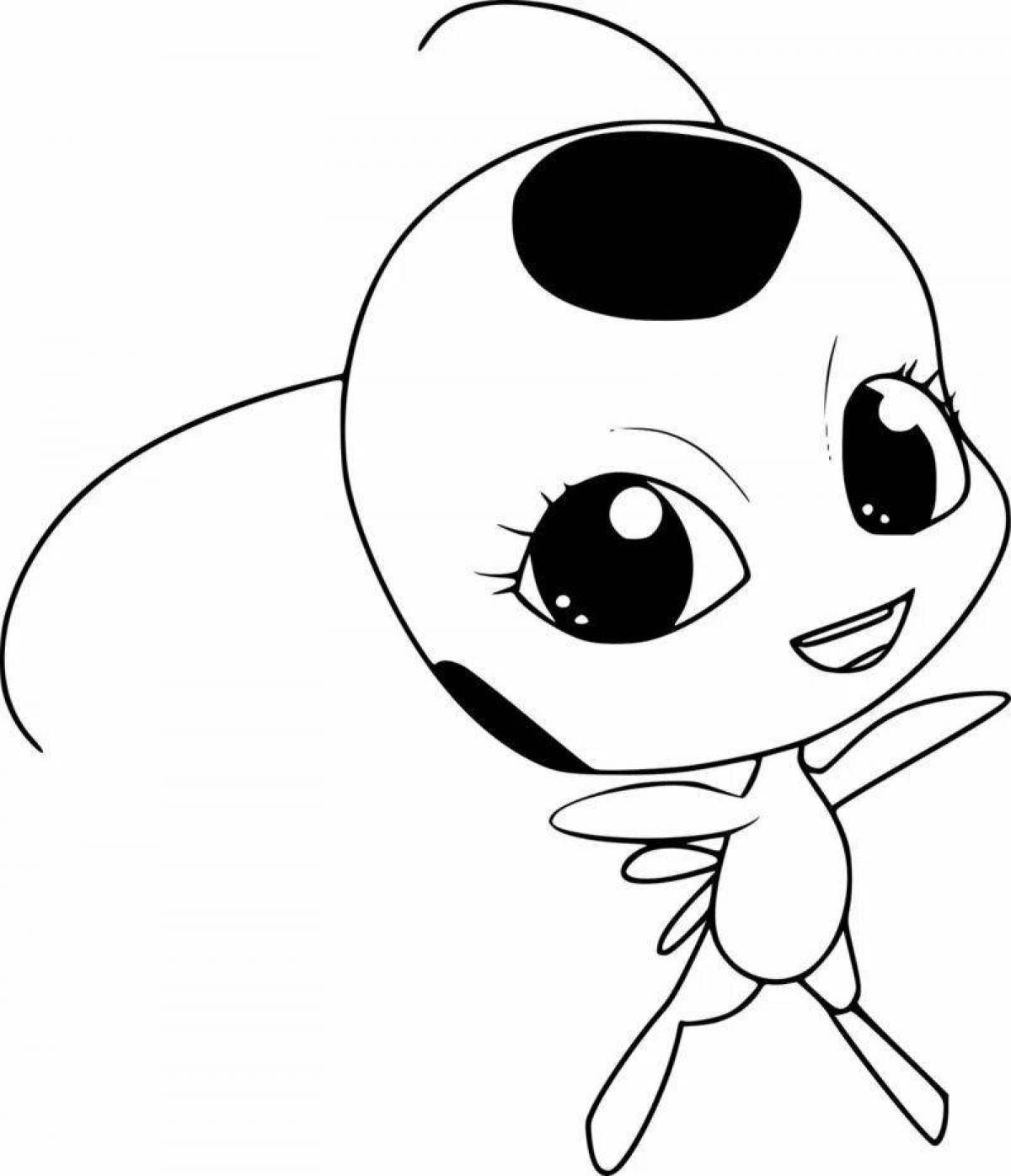 Exciting kwami ​​ladybug coloring page