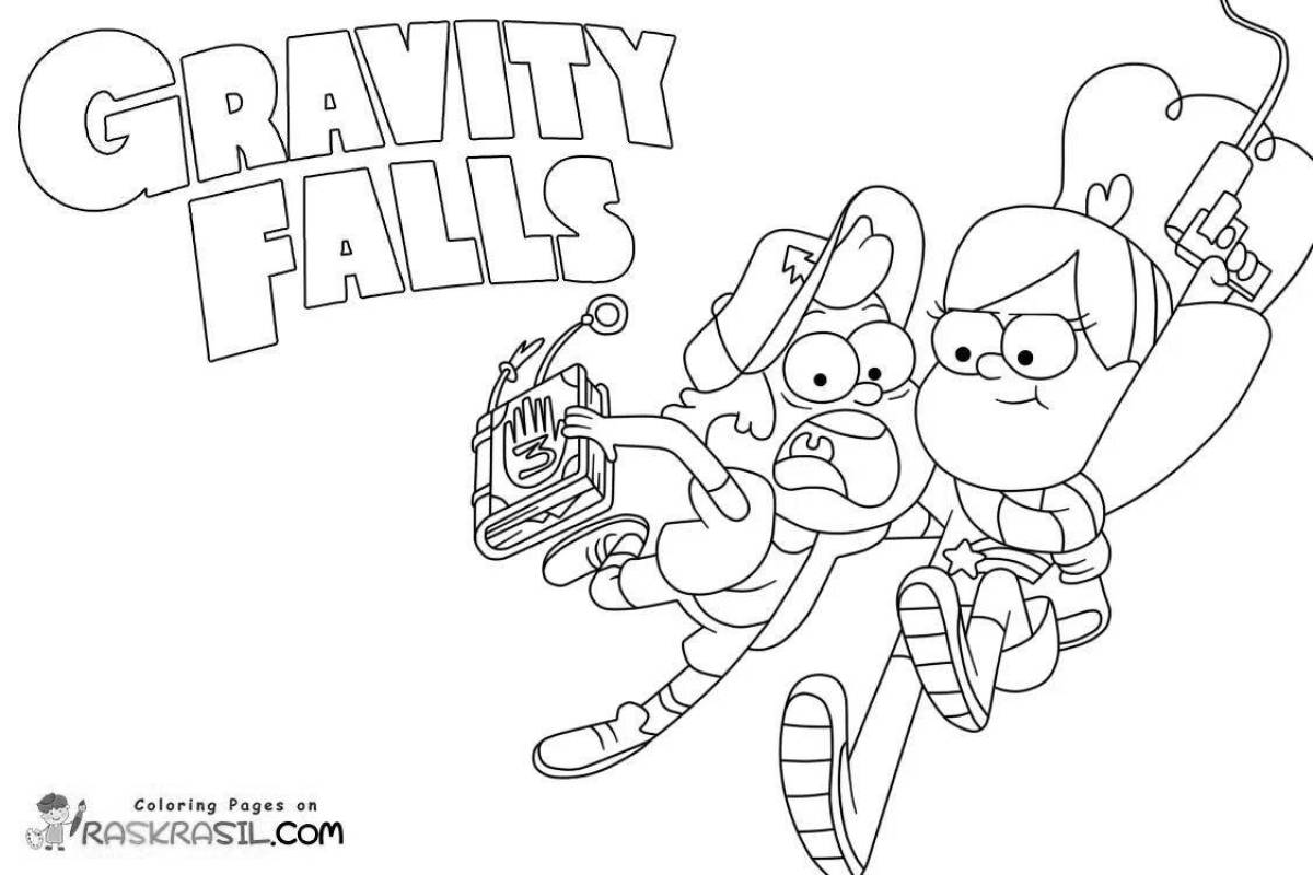 Colorful gravity falls coloring page: all