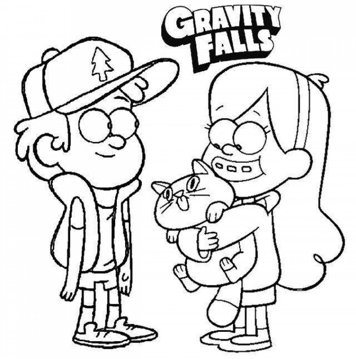 Glowing gravity falls everything coloring page