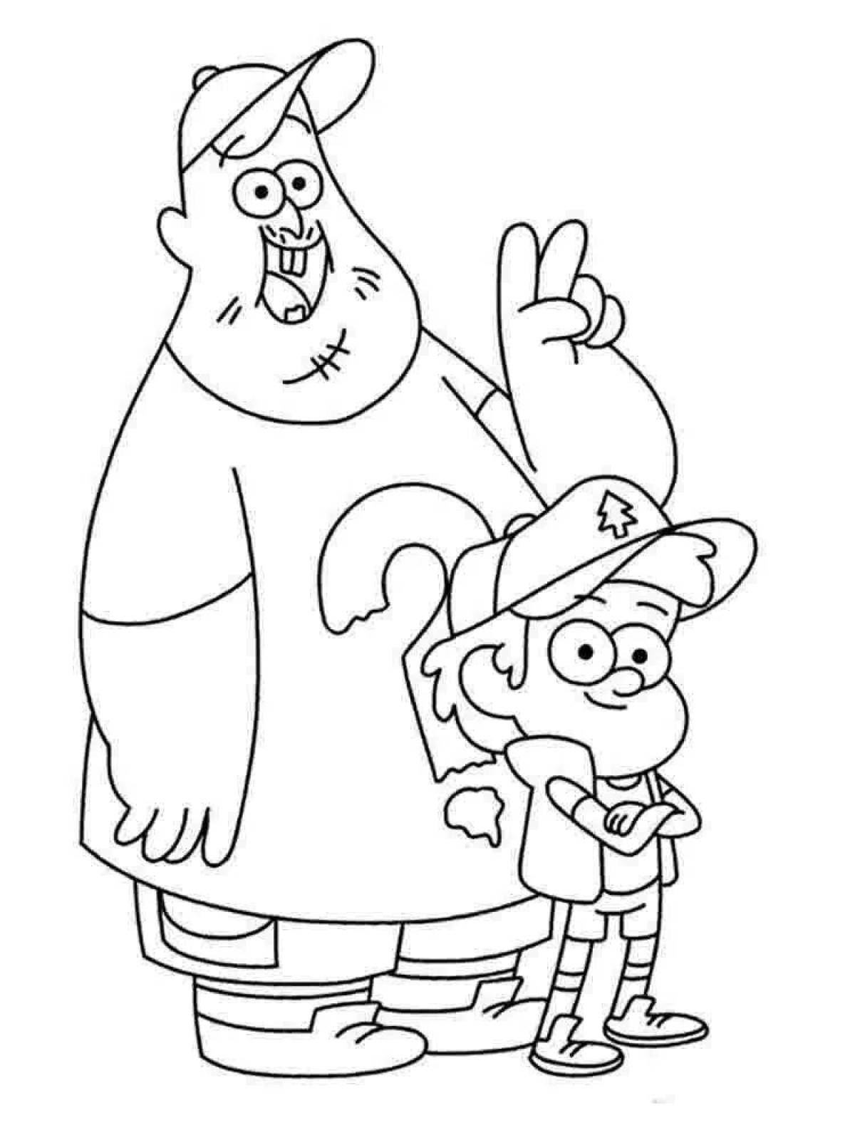 Glitter gravity falls everything coloring page