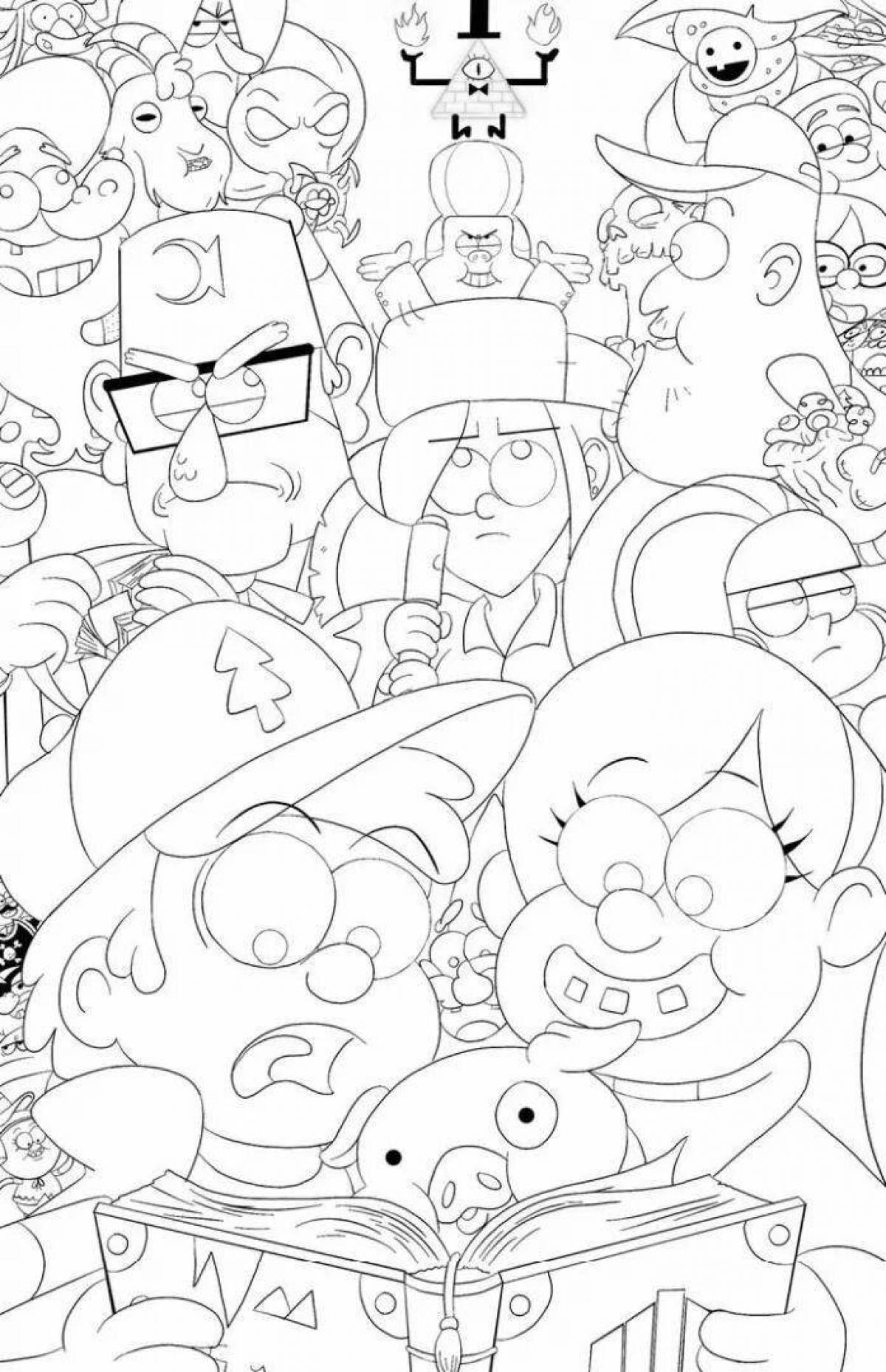 Animated gravity falls everything coloring page