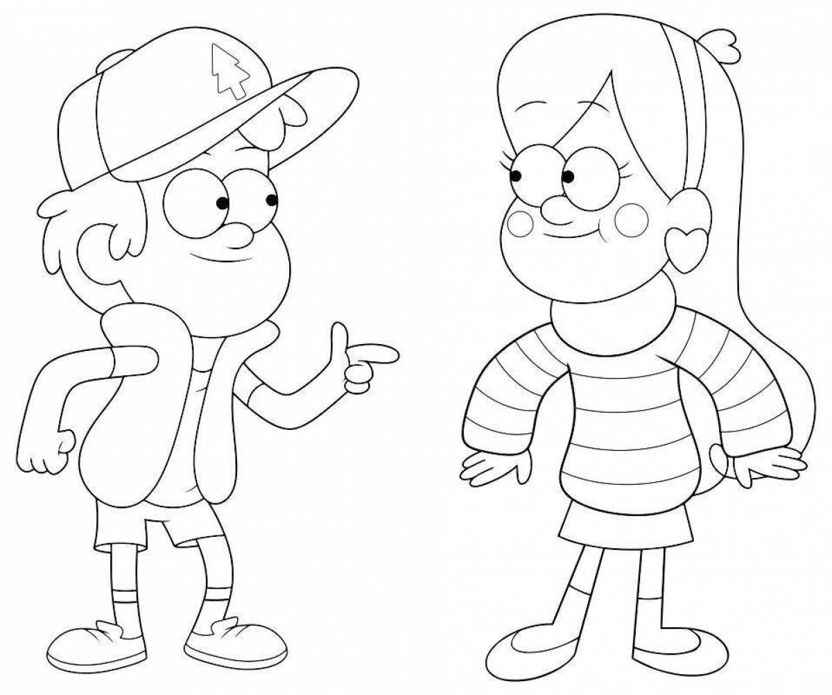 Tempting gravity falls everything coloring page