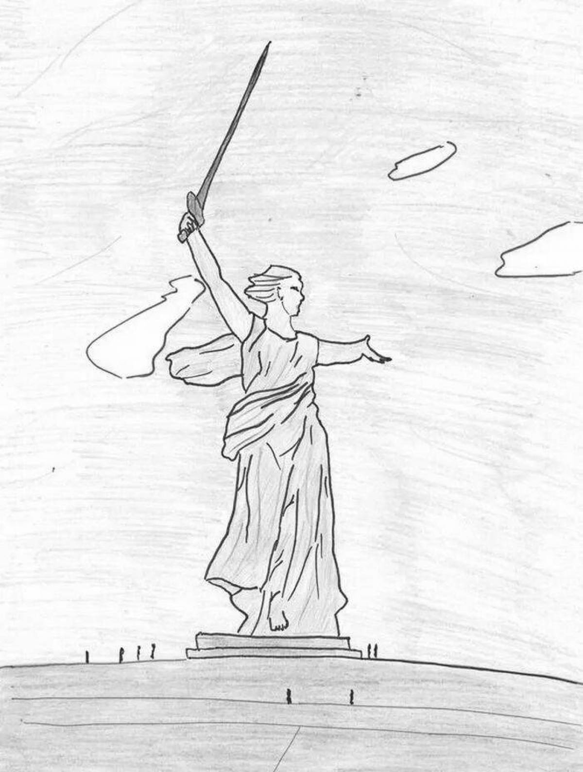 Glorious coloring page motherland monument