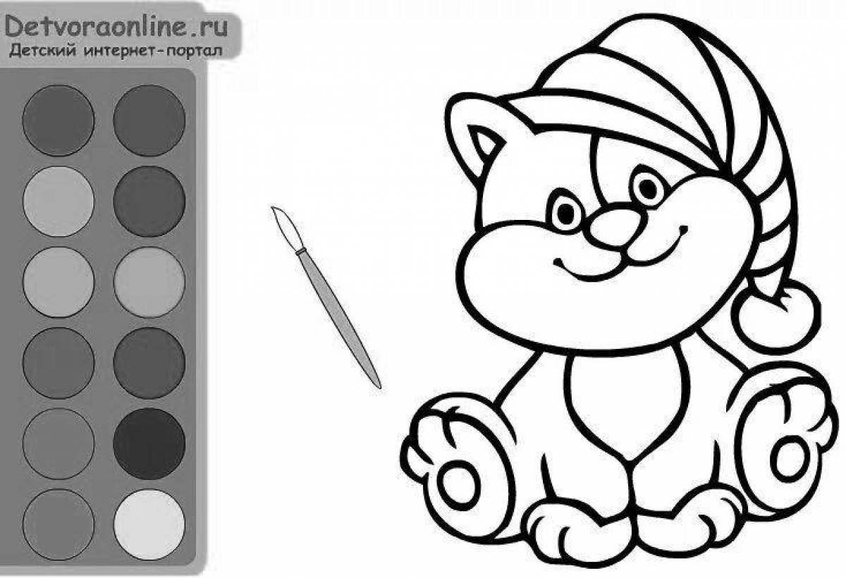 Joyful roux game coloring for children 6-7 years old