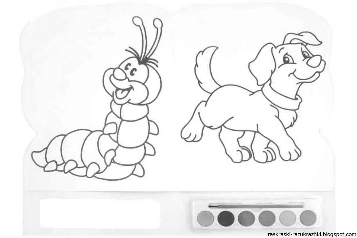 Color-lively playing ru coloring page for children 6-7 years old