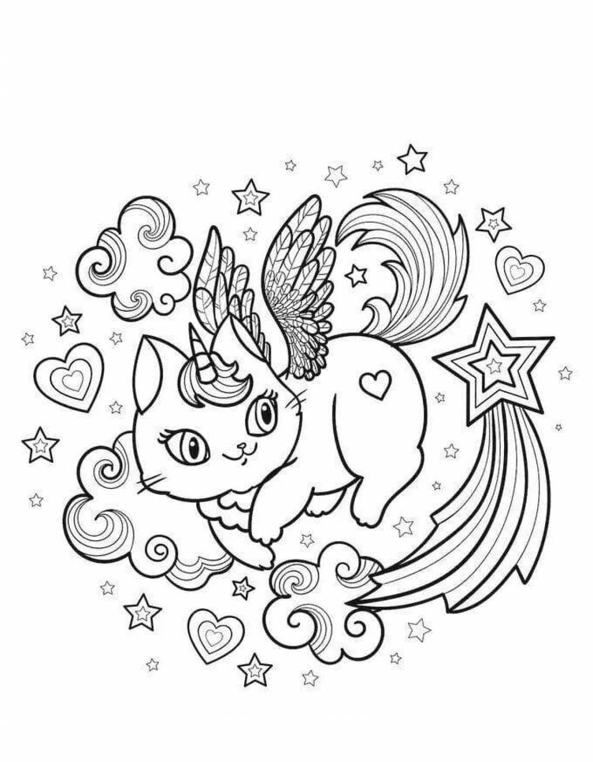 Glitter Rainbow Butterfly Coloring Page