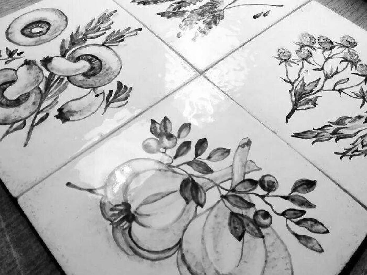 Handmade artistic ceramic tiles