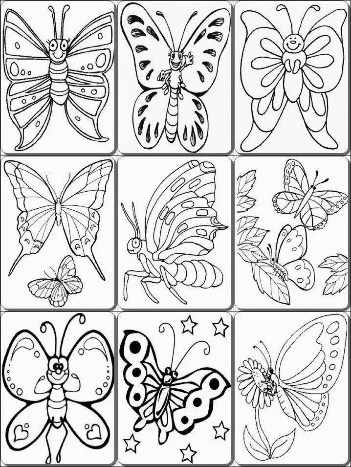 Lovely many butterflies on one sheet