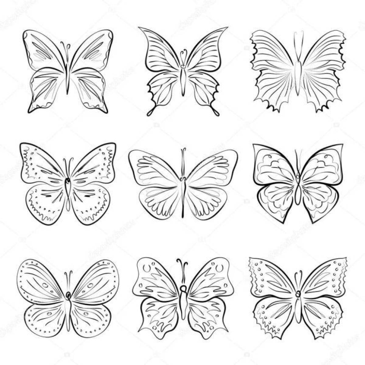 Живые много бабочек на одном листе
