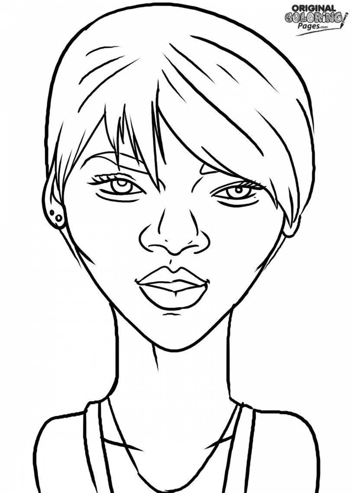 Rihanna's glowing coloring page