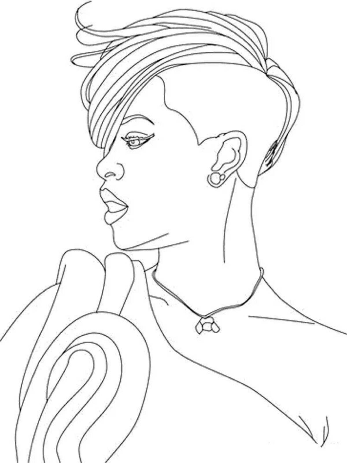 Rihanna's gorgeous coloring page