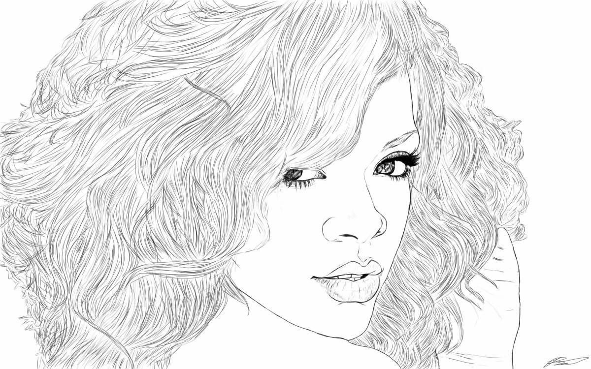 Rihanna's awesome coloring page