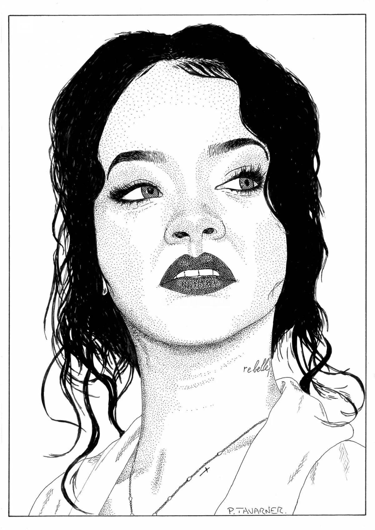 Rihanna's amazing coloring page