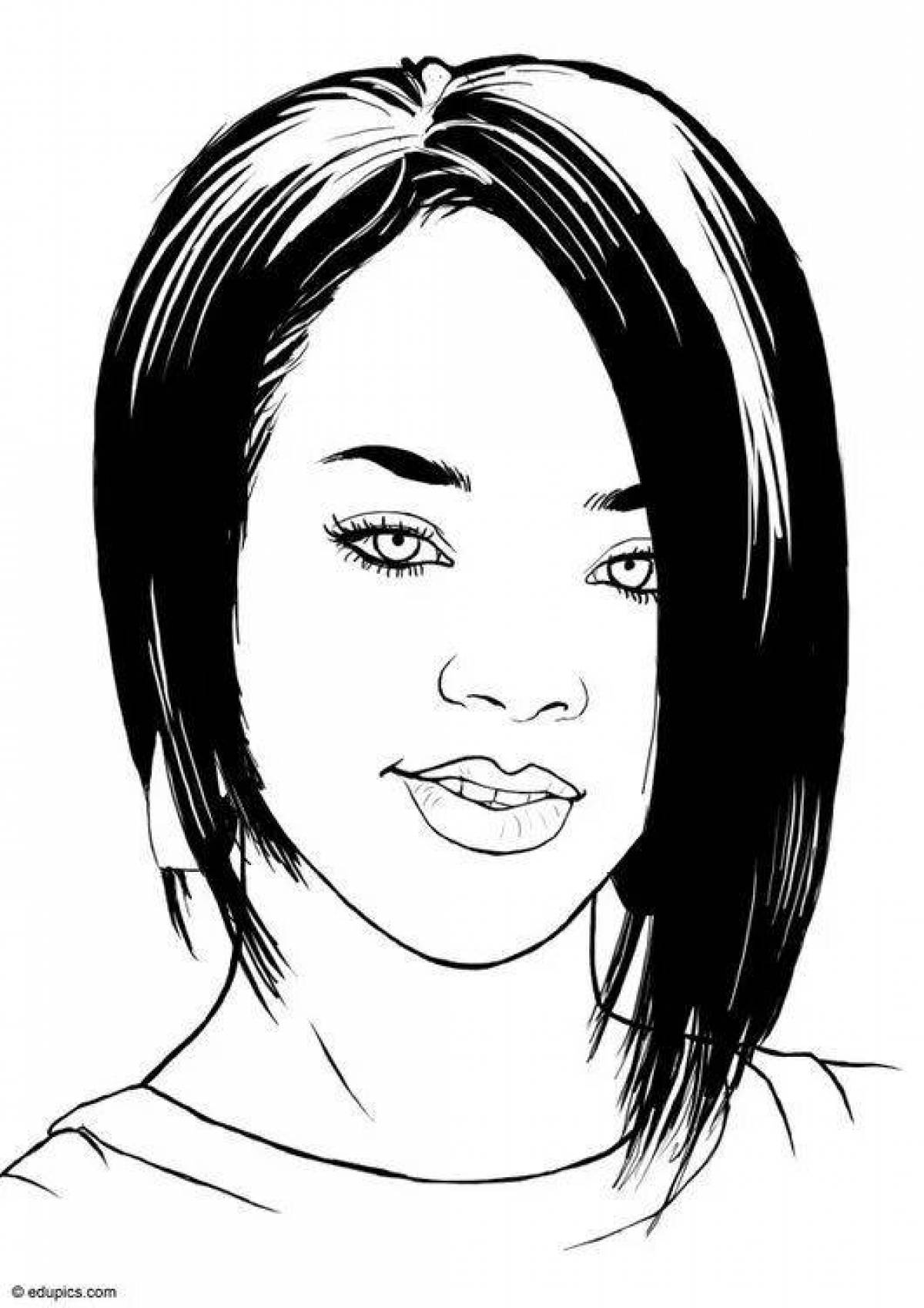 Rihanna's animated coloring page