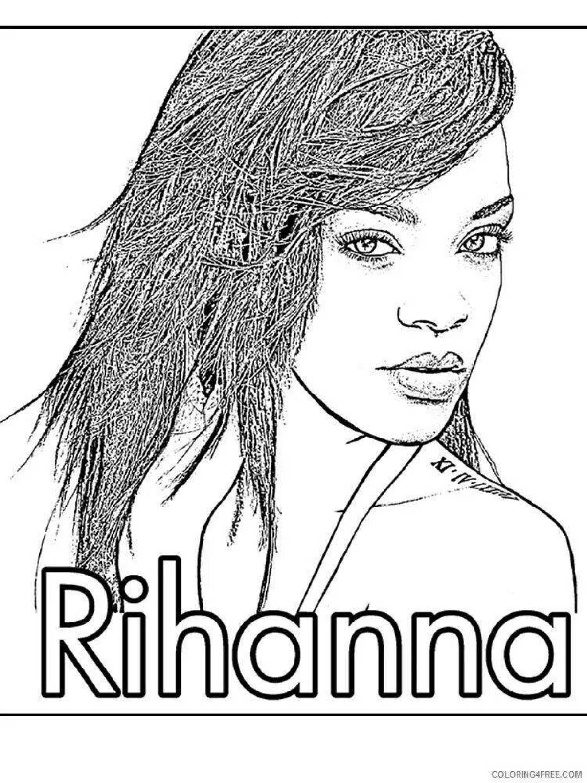 Rihanna's attractive coloring page