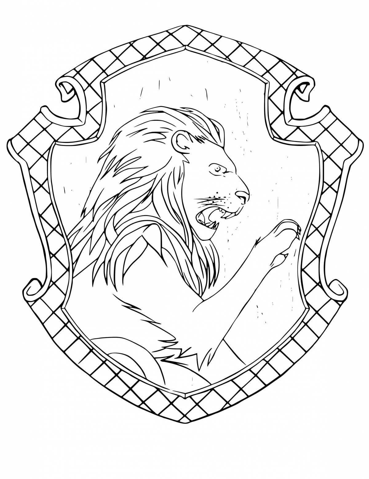 Colorful gryffindor coloring page