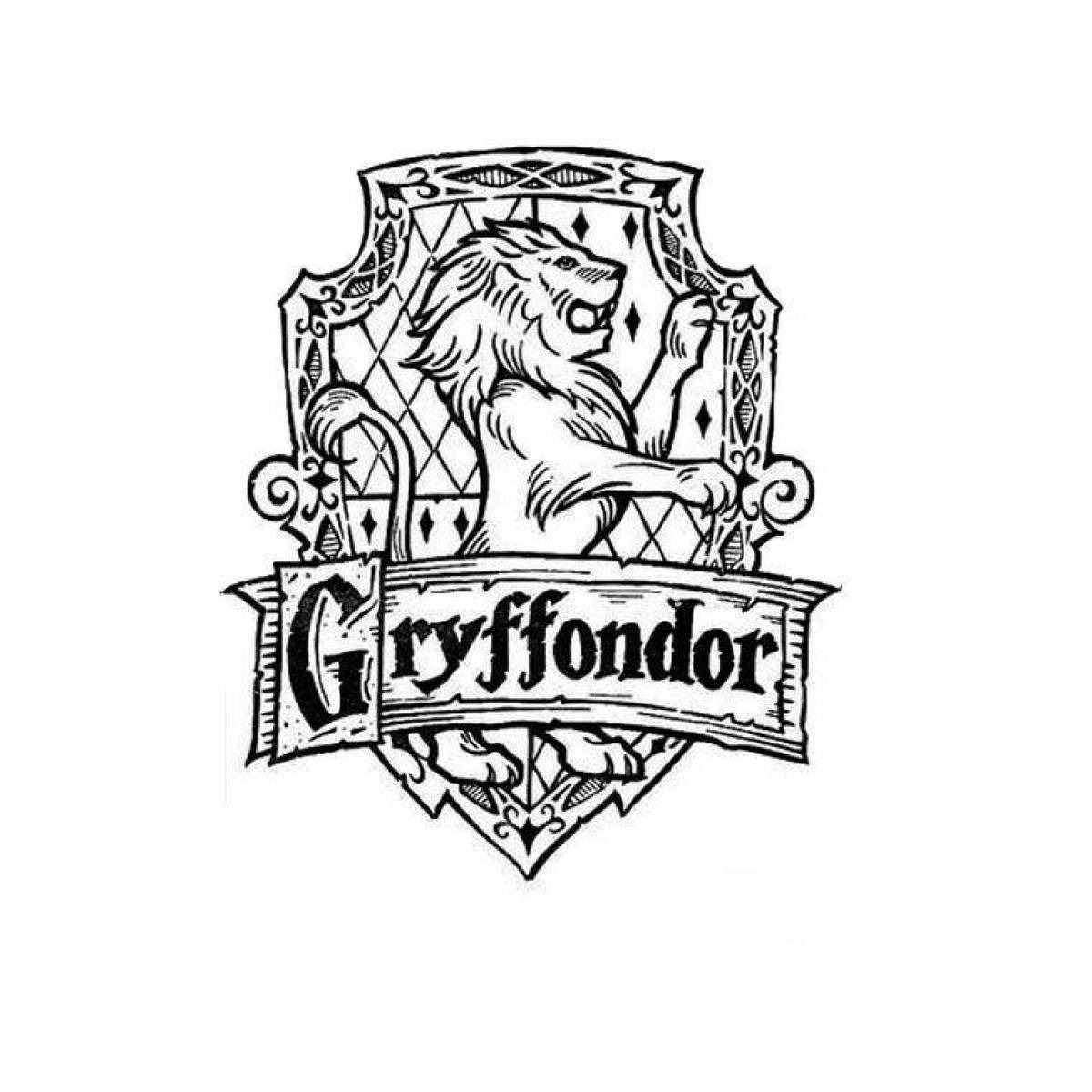A colorfully illustrated Gryffindor coloring book