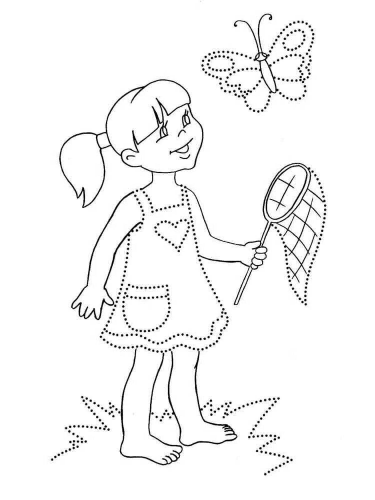 Lovely caught coloring page