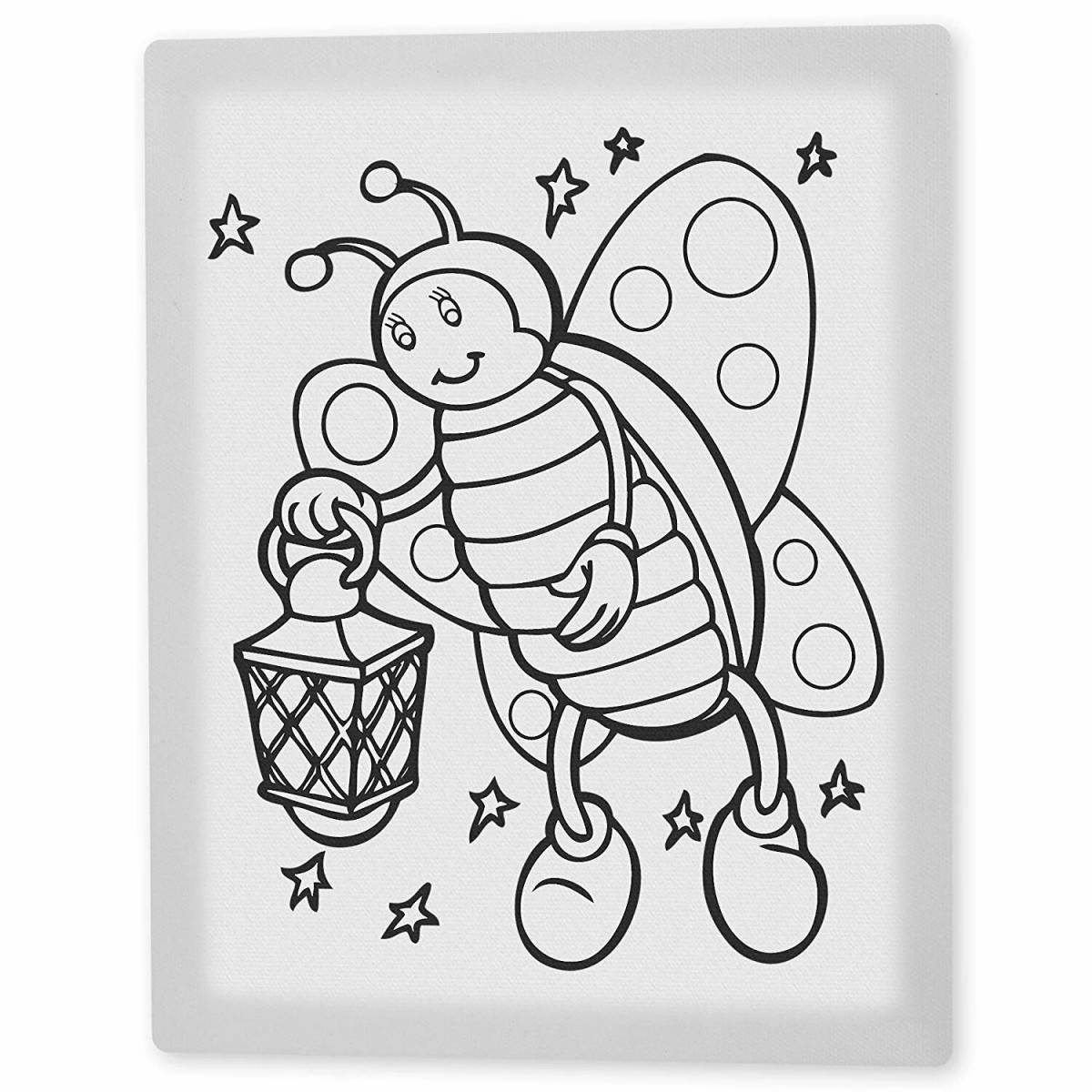 Colorful firefly coloring page