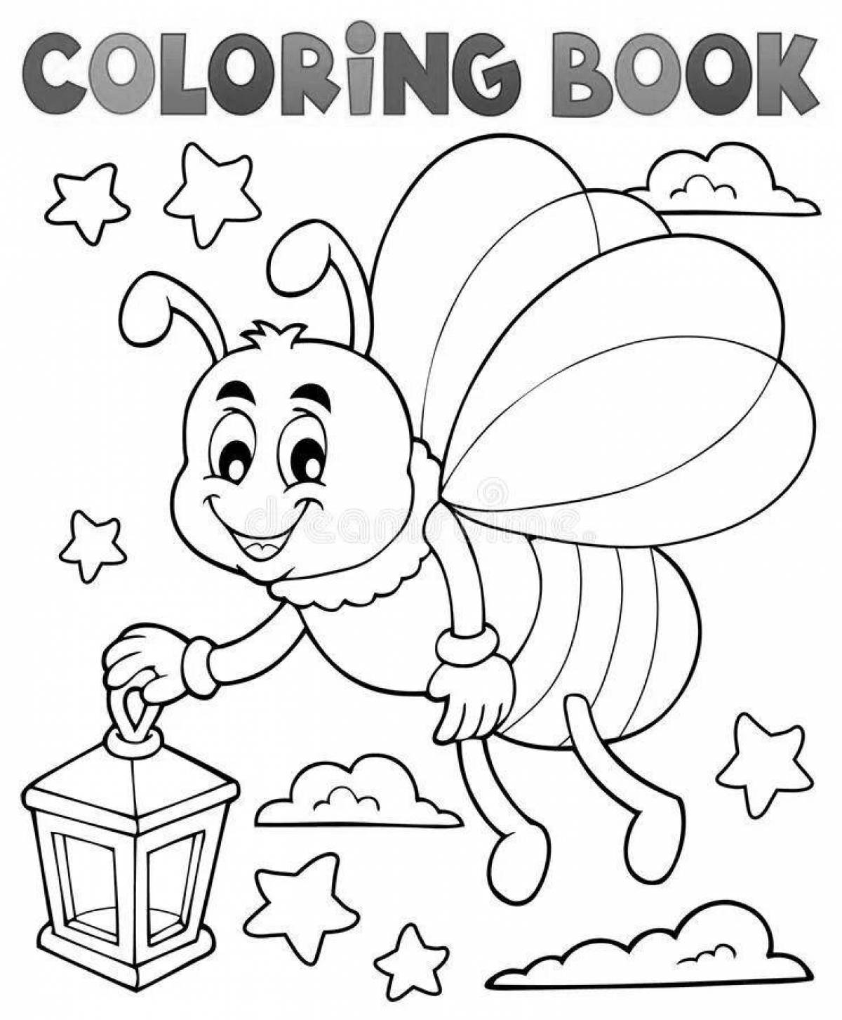 Vibrant firefly coloring page