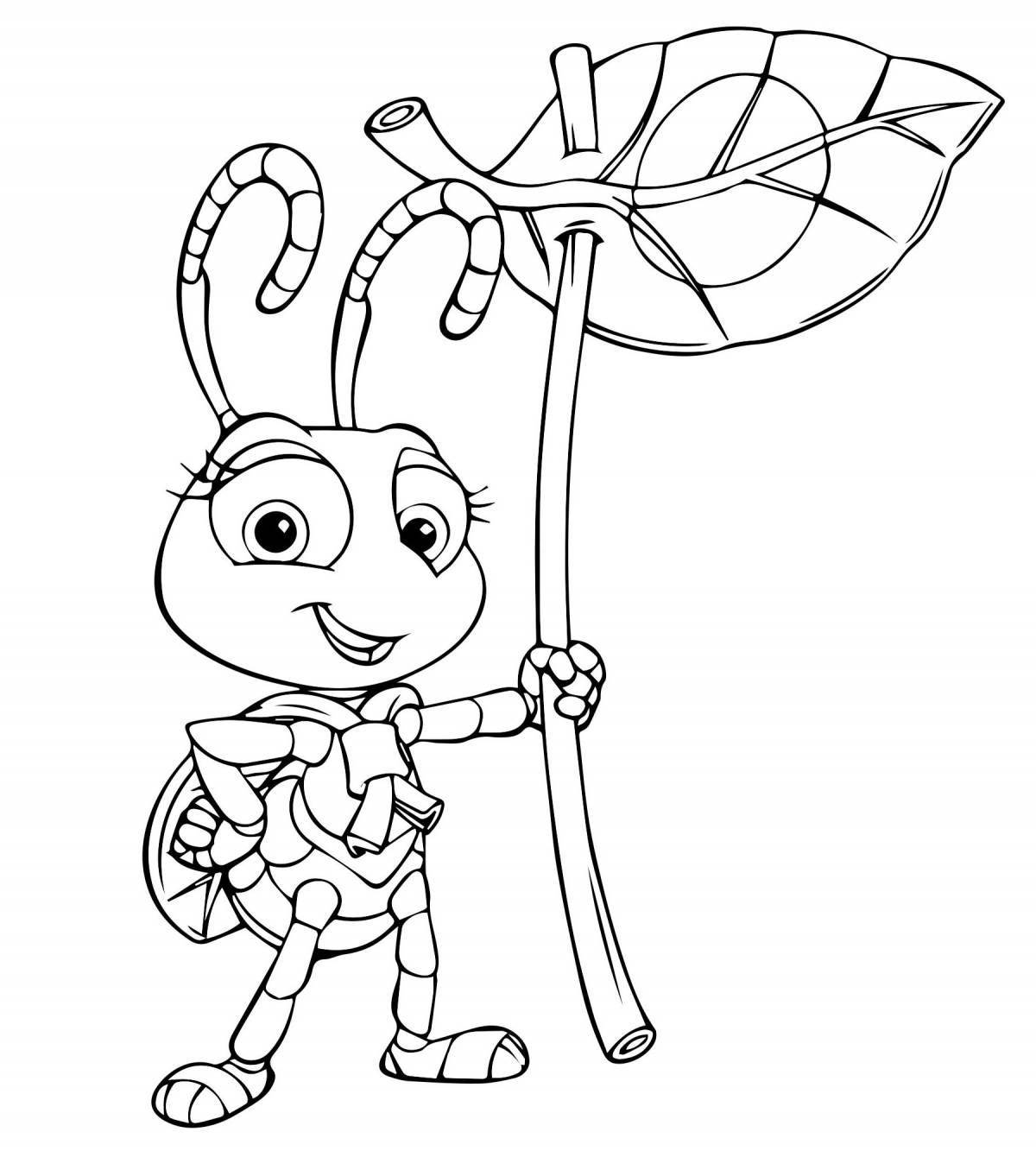 Glowing firefly coloring page