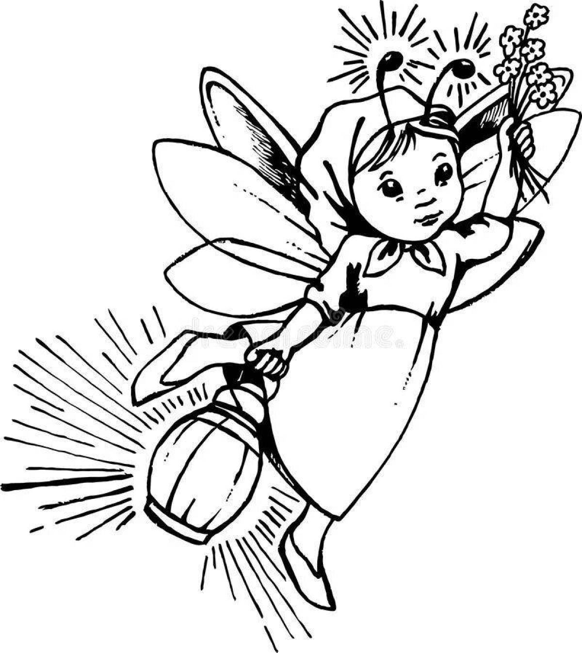 Coloring page happy firefly