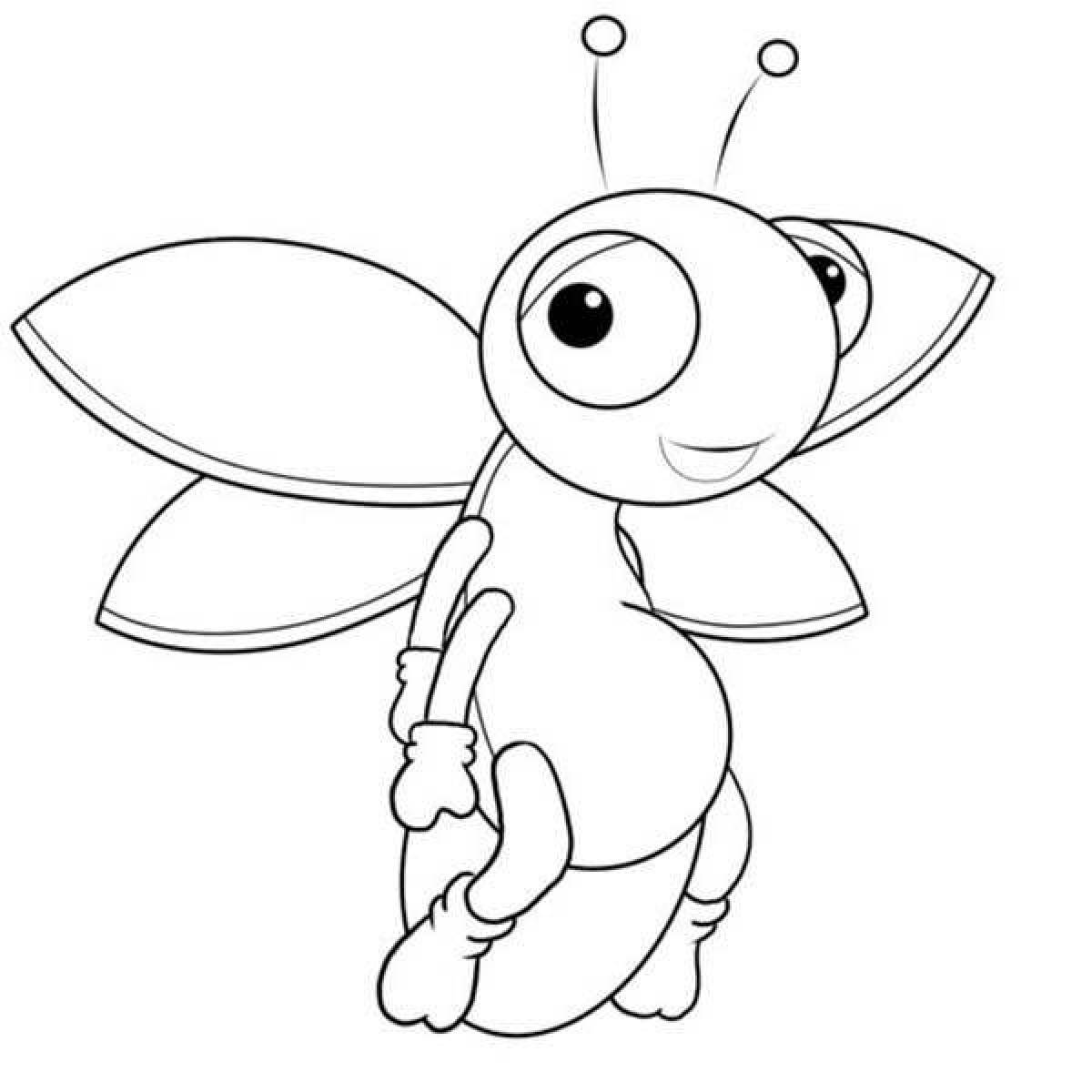 Animated firefly coloring page