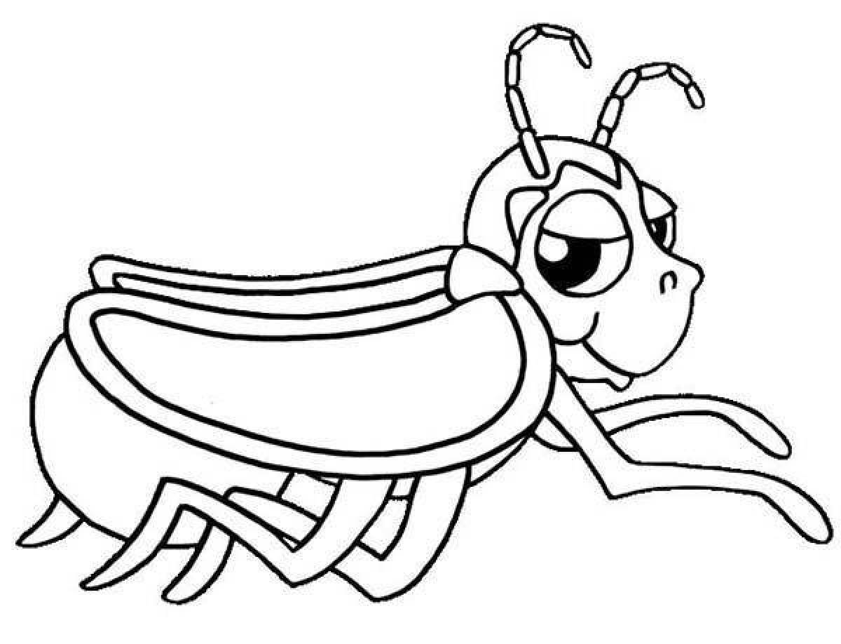 Charming firefly coloring page
