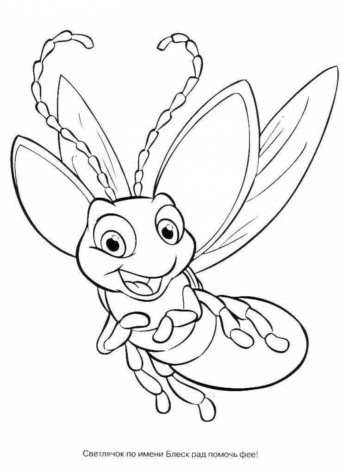 Fairy firefly coloring page