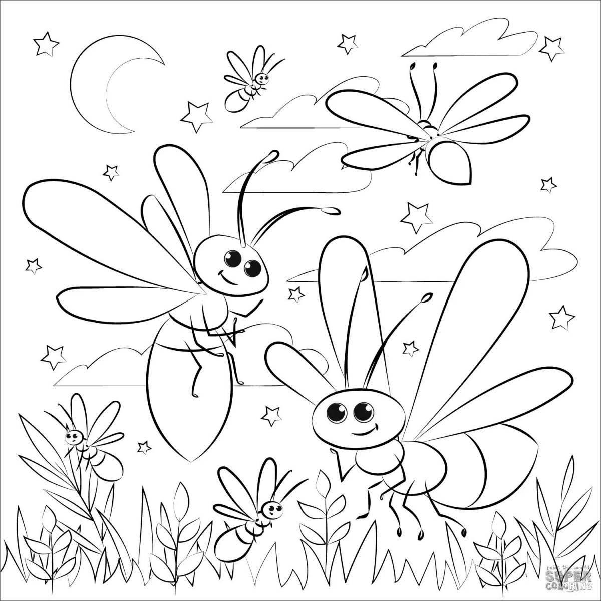 Amazing firefly coloring page
