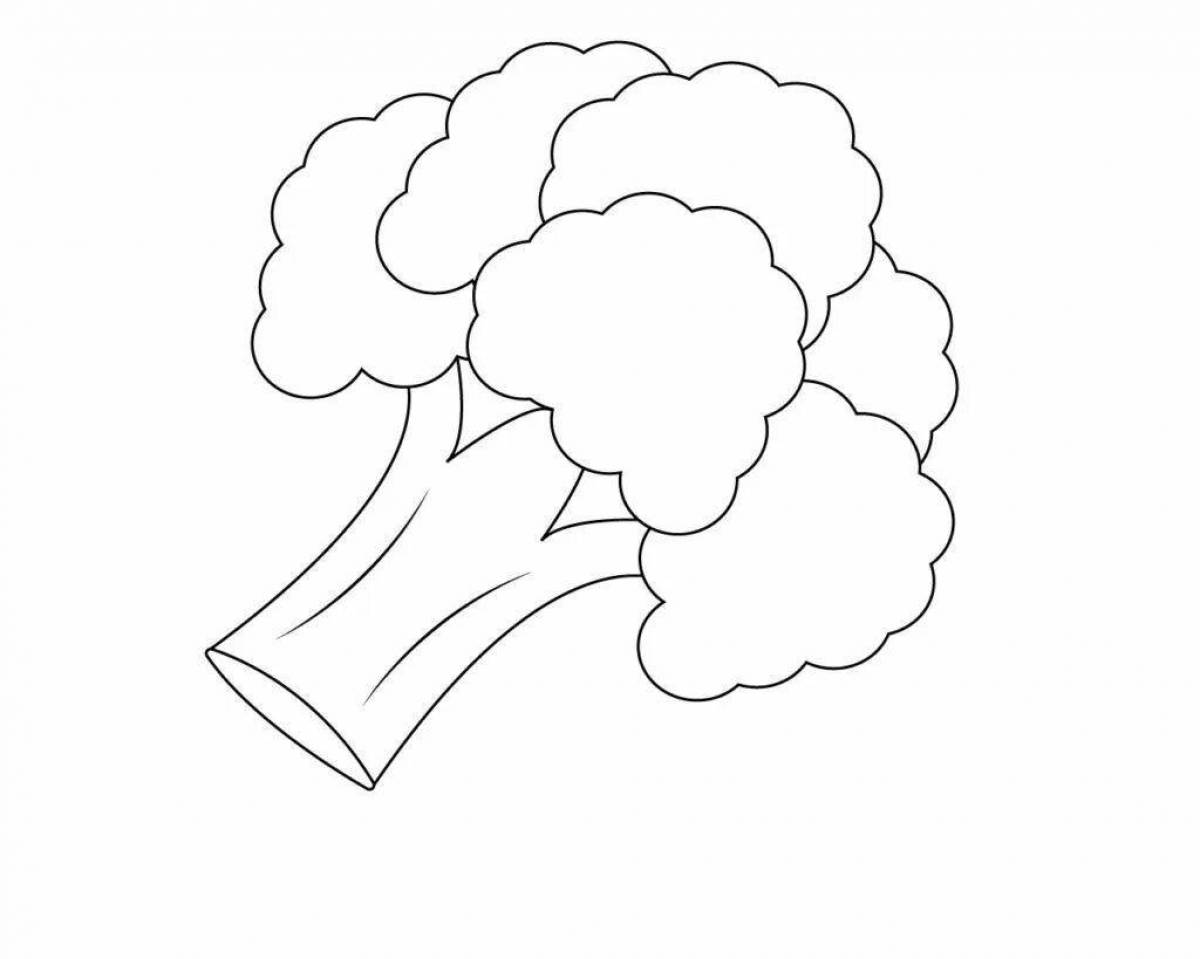 Delightful broccoli coloring page