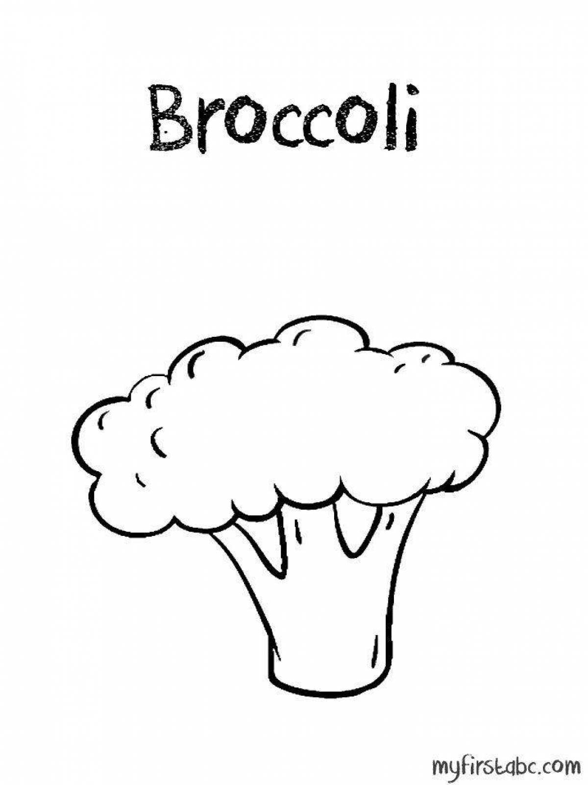 Lovely broccoli coloring page