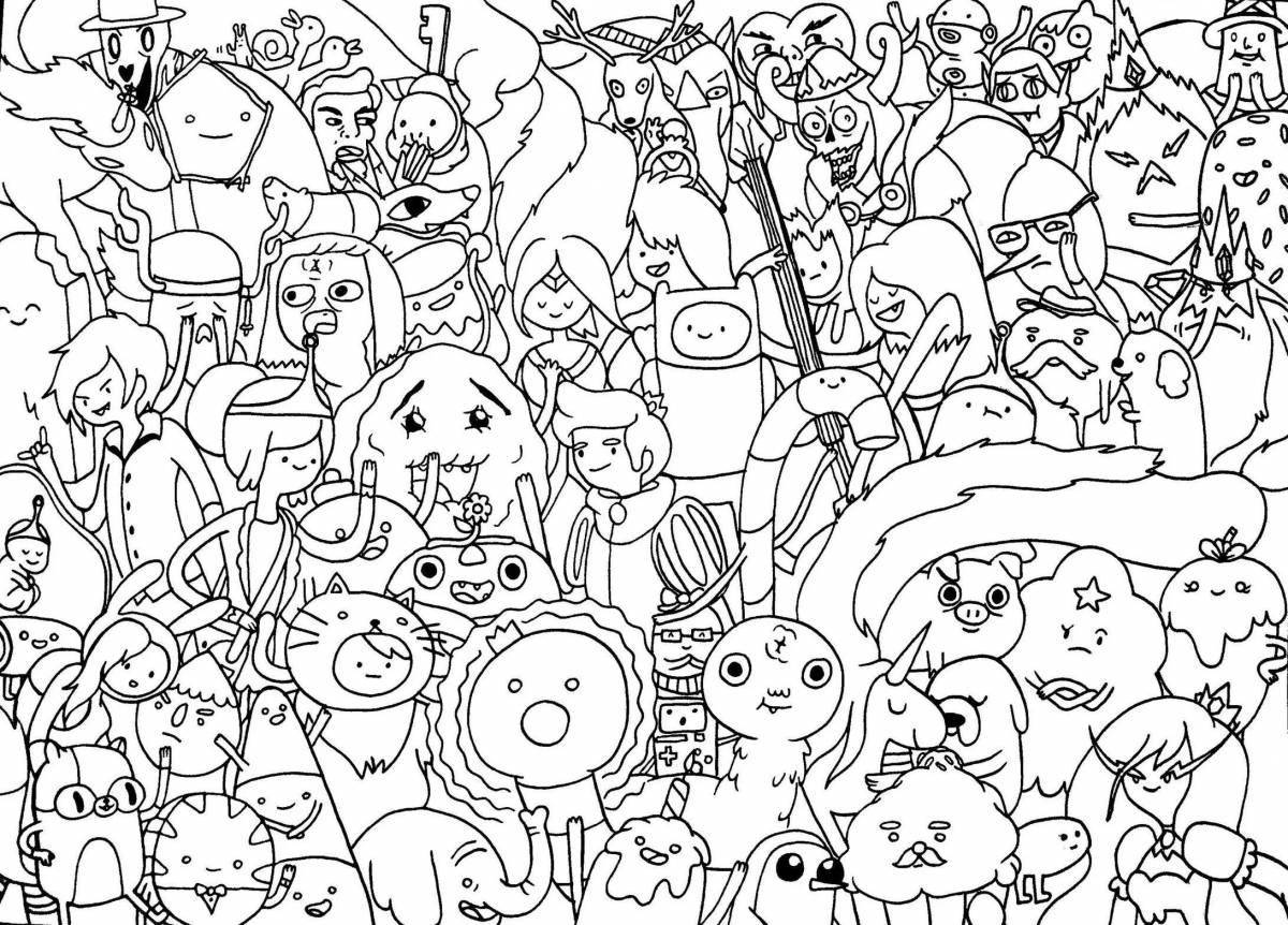 Fun long page coloring book