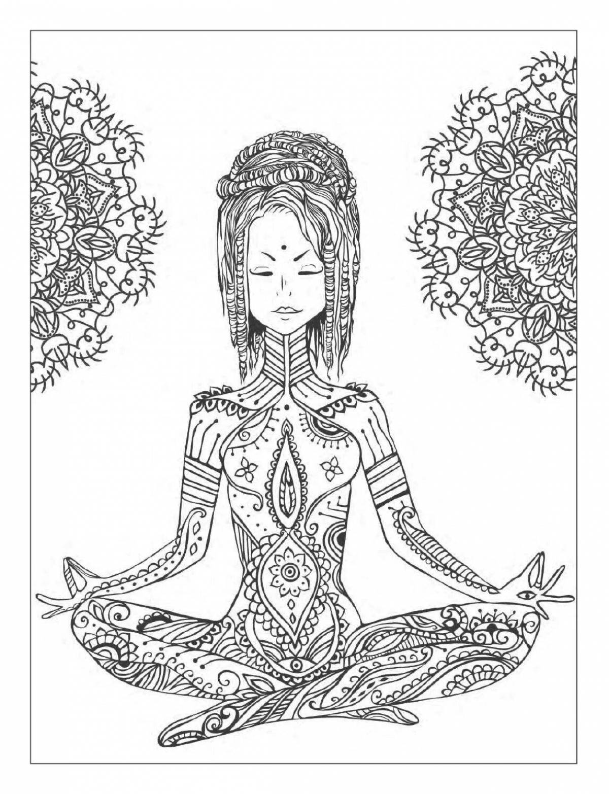 Serene meditation coloring book